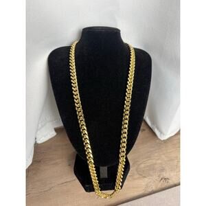 24",7mm Tight Link Miami Cuban Chain - 14k Stamped Gold Over